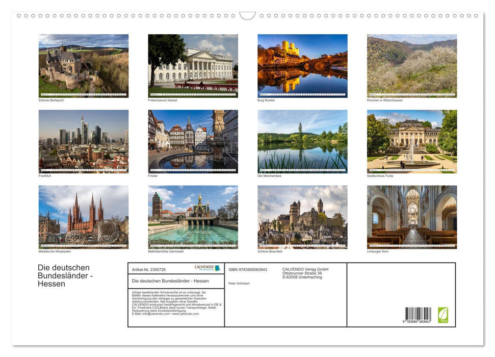 Die deutschen Bundesländer - Hessen (CALVENDO Wandkalender 2027)
