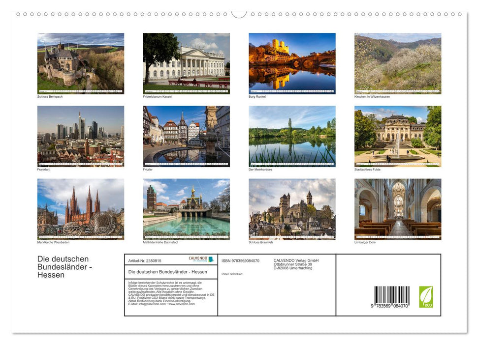 Die deutschen Bundesländer - Hessen (CALVENDO Premium Wandkalender 2027)