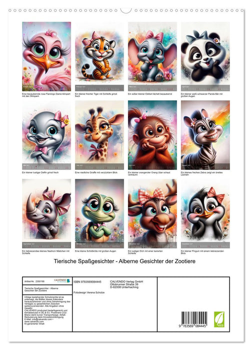 Tierische Spaßgesichter - Alberne Gesichter der Zootiere (CALVENDO Premium Wandkalender 2027)