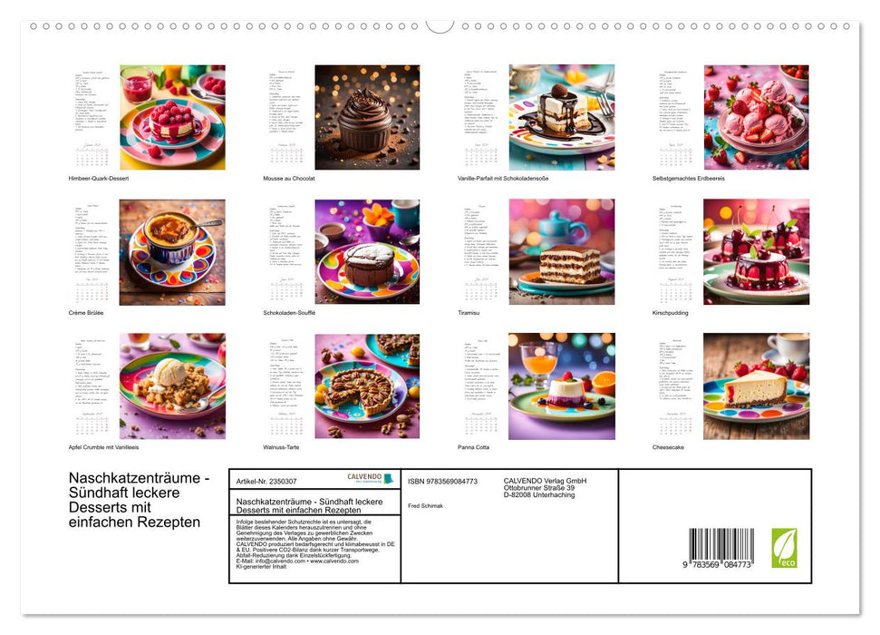 Naschkatzenträume - Sündhaft leckere Desserts mit einfachen Rezepten (CALVENDO Premium Wandkalender 2027)