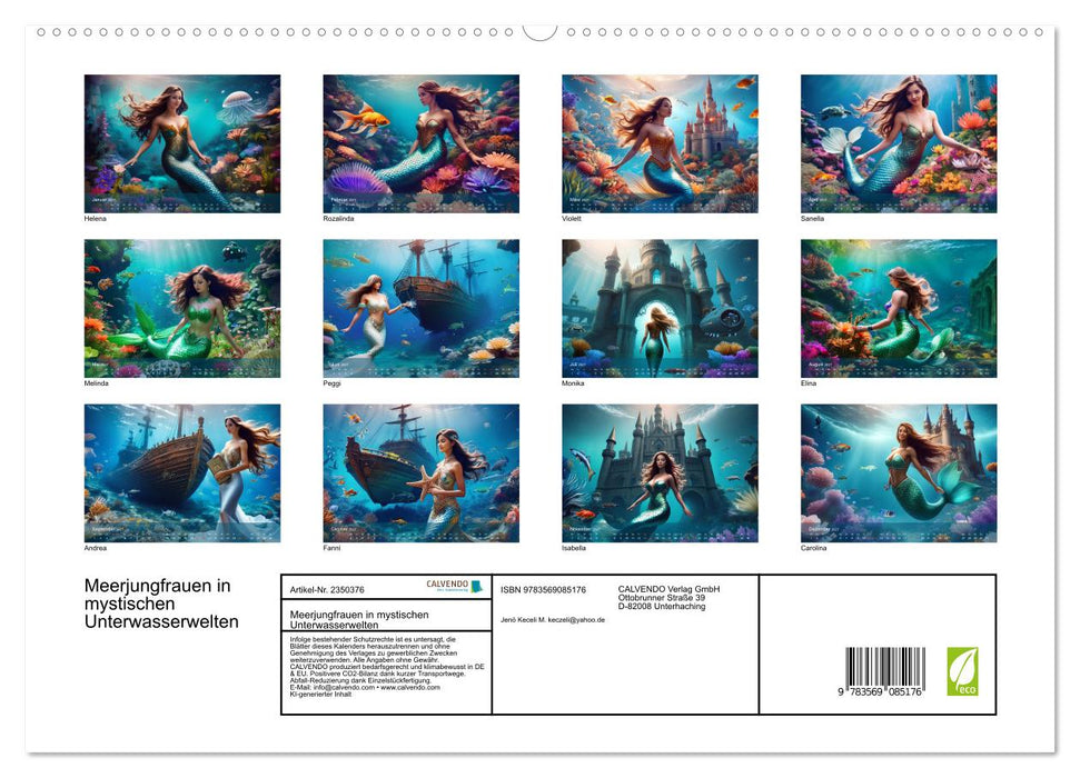 Meerjungfrauen in mystischen Unterwasserwelten (CALVENDO Premium Wandkalender 2027)