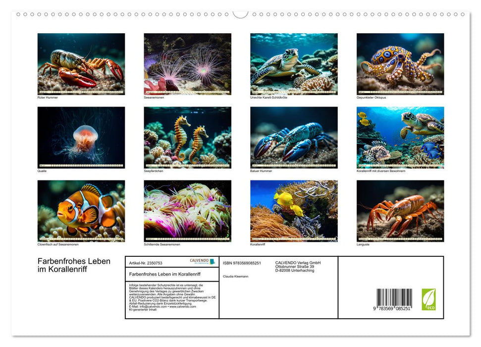 Farbenfrohes Leben im Korallenriff (CALVENDO Premium Wandkalender 2027)
