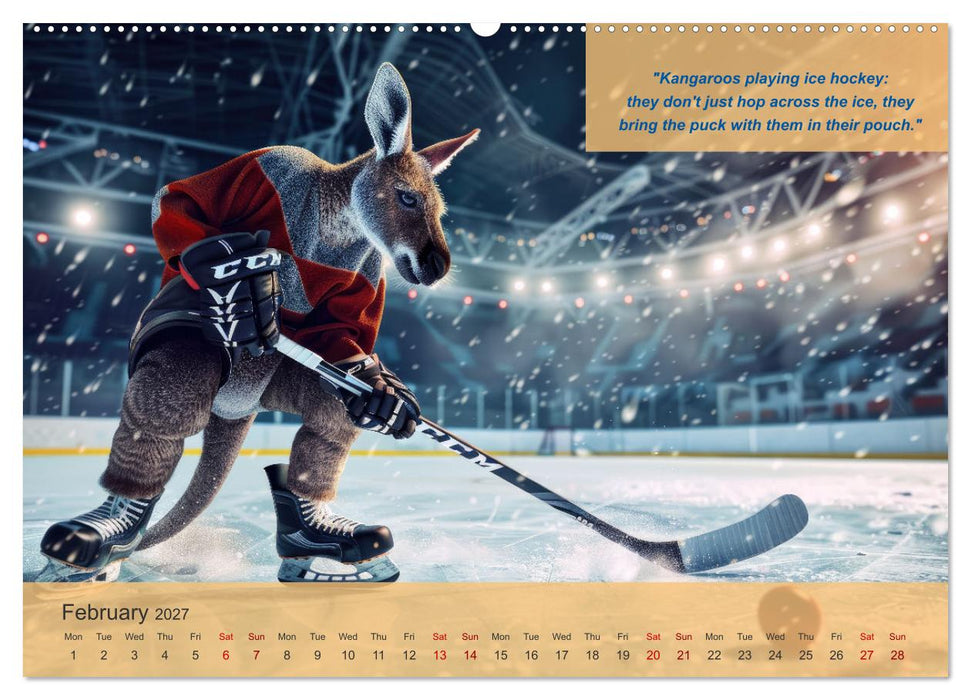The most charming ice hockey animals in action (CALVENDO Monthly Calendar 2027)