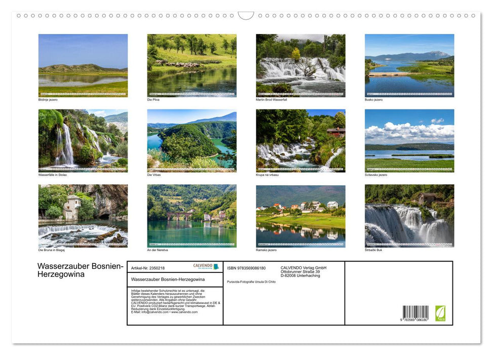 Wasserzauber Bosnien-Herzegowina (CALVENDO Wandkalender 2027)