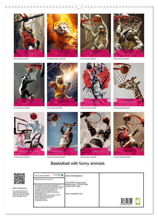 Basketball with funny animals (CALVENDO Monthly Calendar 2027)