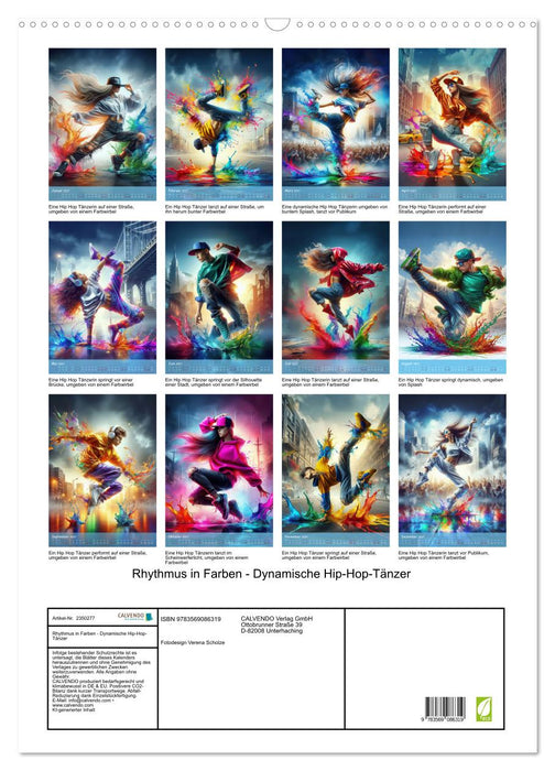 Rhythmus in Farben - Dynamische Hip-Hop-Tänzer (CALVENDO Wandkalender 2027)