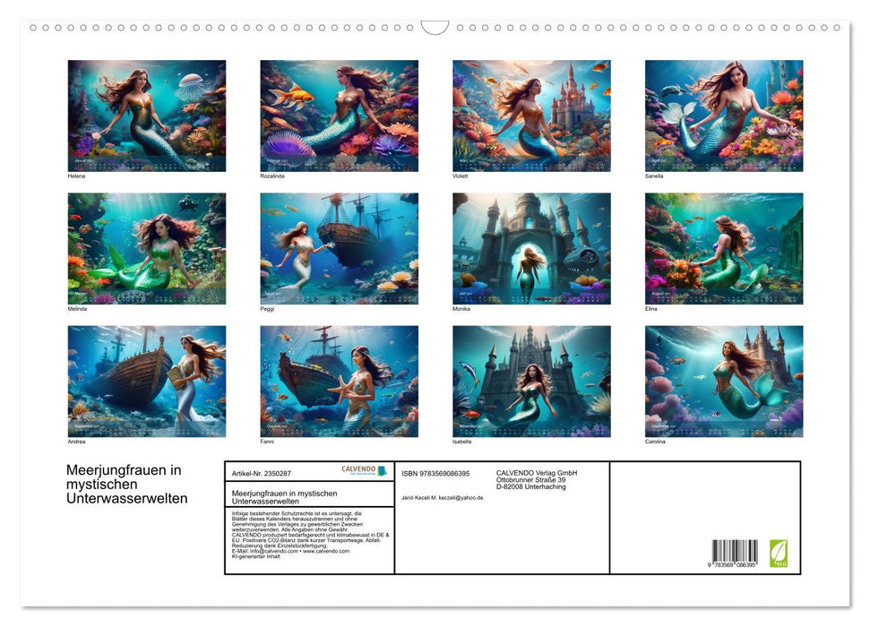 Meerjungfrauen in mystischen Unterwasserwelten (CALVENDO Wandkalender 2027)