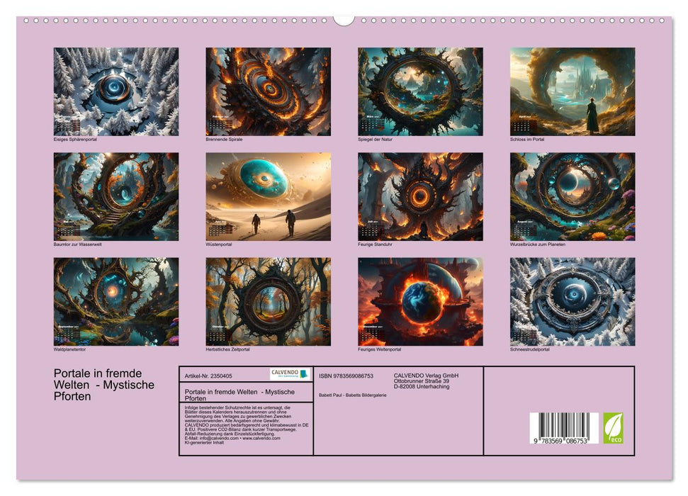 Portale in fremde Welten - Mystische Pforten (CALVENDO Premium Wandkalender 2027)