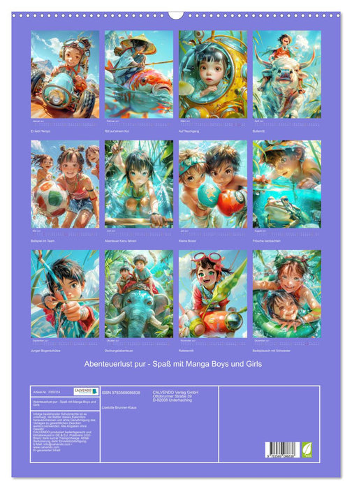 Abenteuerlust pur - Spaß mit Manga Boys und Girls (CALVENDO Wandkalender 2027)