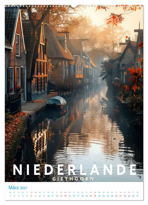 Niederlande - Old School Poster Style (CALVENDO Premium Wandkalender 2027)