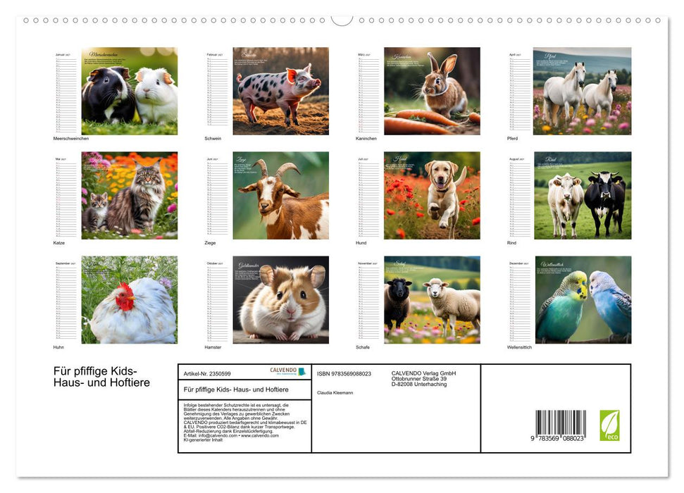 Für pfiffige Kids- Haus- und Hoftiere (CALVENDO Premium Wandkalender 2027)