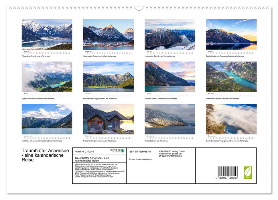 Traumhafter Achensee - eine kalendarische Reise (CALVENDO Premium Wandkalender 2027)