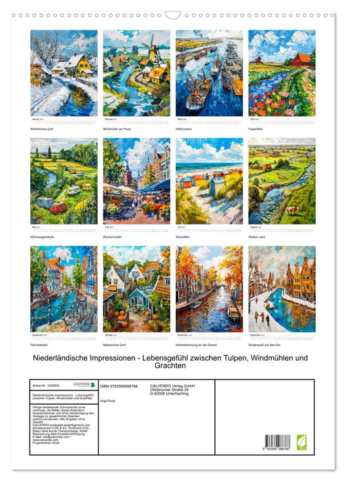 Niederländische Impressionen - Lebensgefühl zwischen Tulpen, Windmühlen und Grachten (CALVENDO Wandkalender 2027)