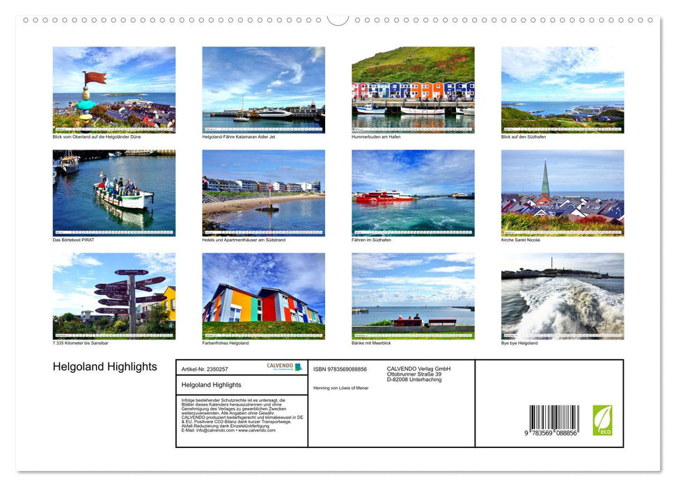Helgoland Highlights (CALVENDO Premium Wandkalender 2027)