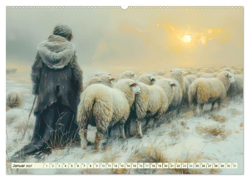 Bei den Schafen - Malerische Reise (CALVENDO Wandkalender 2027)