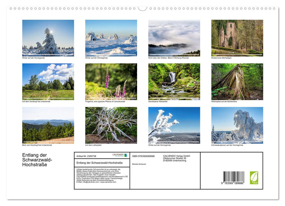 Entlang der Schwarzwald-Hochstraße (CALVENDO Premium Wandkalender 2027)