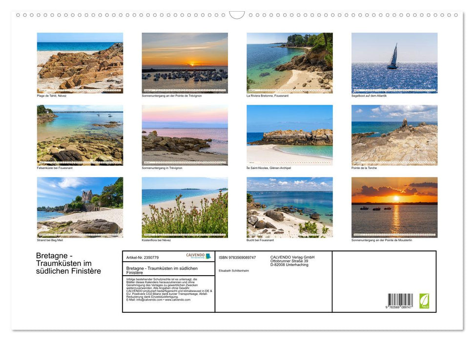 Bretagne - Traumküsten im südlichen Finistère (CALVENDO Wandkalender 2027)