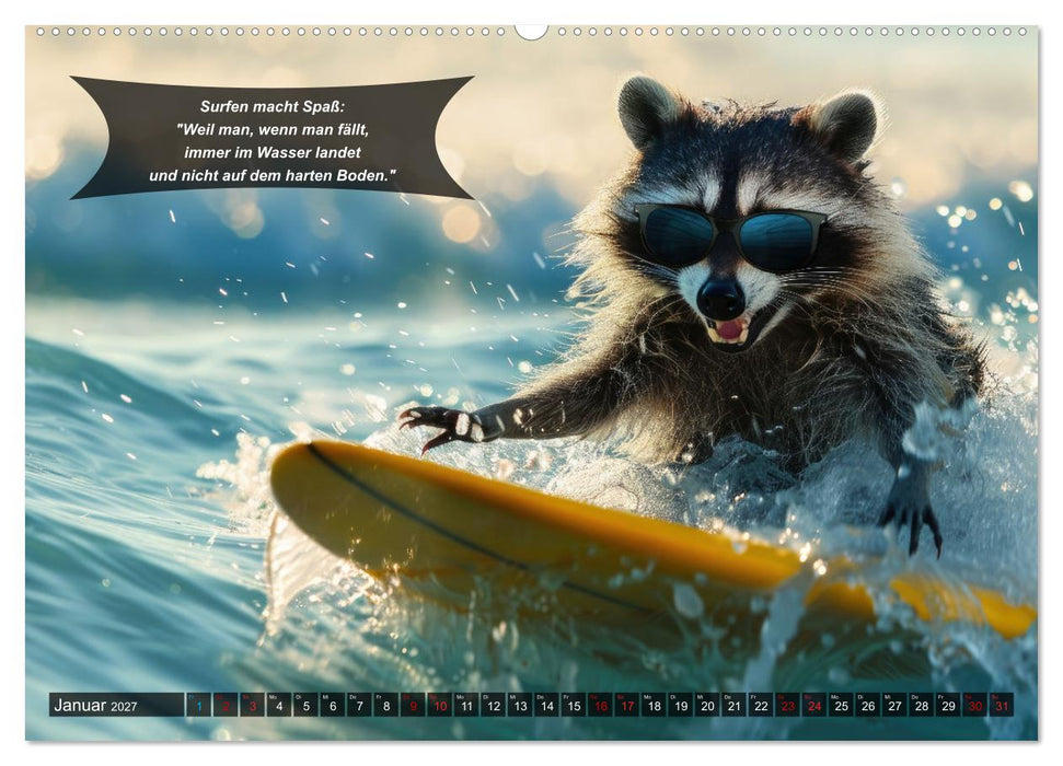 Der tierisch lustige Surfkalender (CALVENDO Wandkalender 2027)