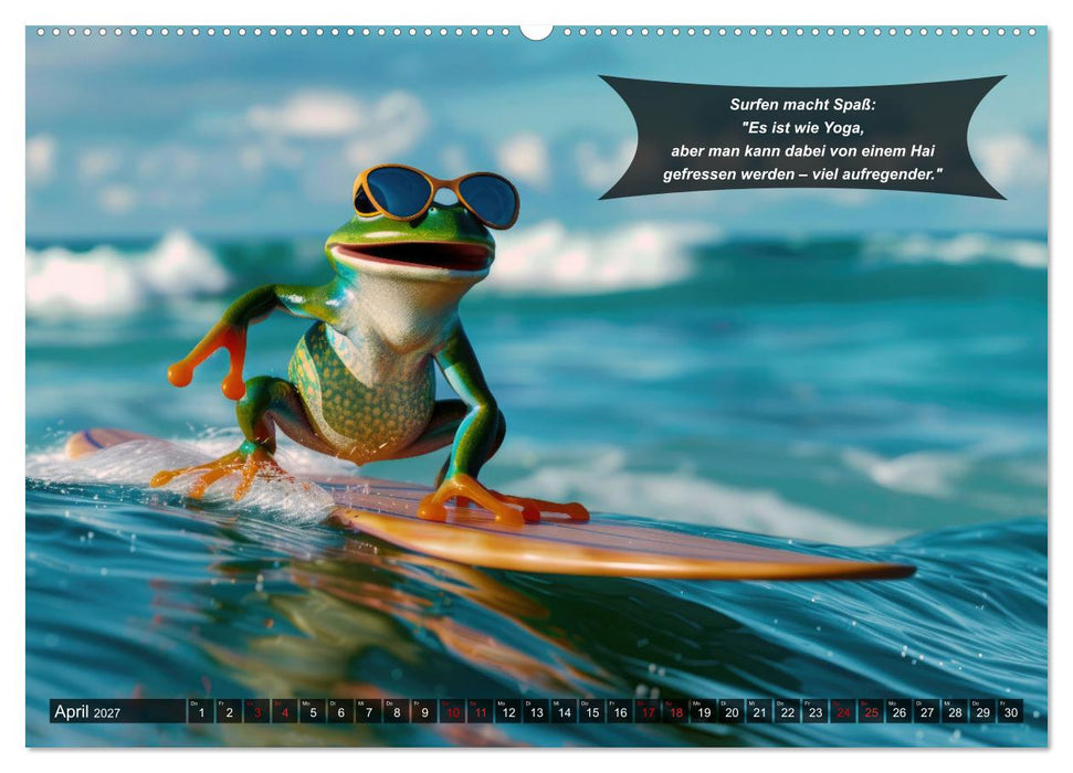 Der tierisch lustige Surfkalender (CALVENDO Wandkalender 2027)