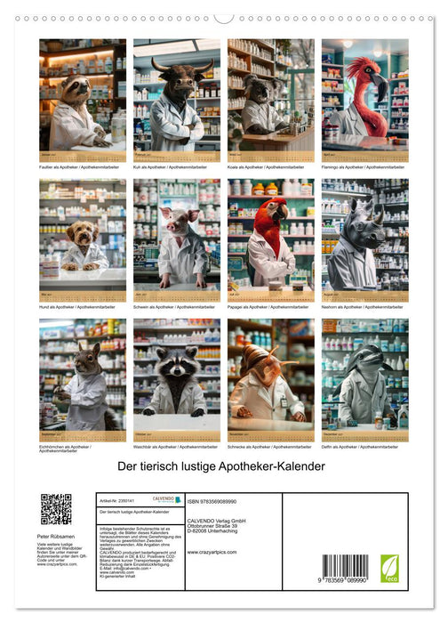 Der tierisch lustige Apotheker-Kalender (CALVENDO Premium Wandkalender 2027)
