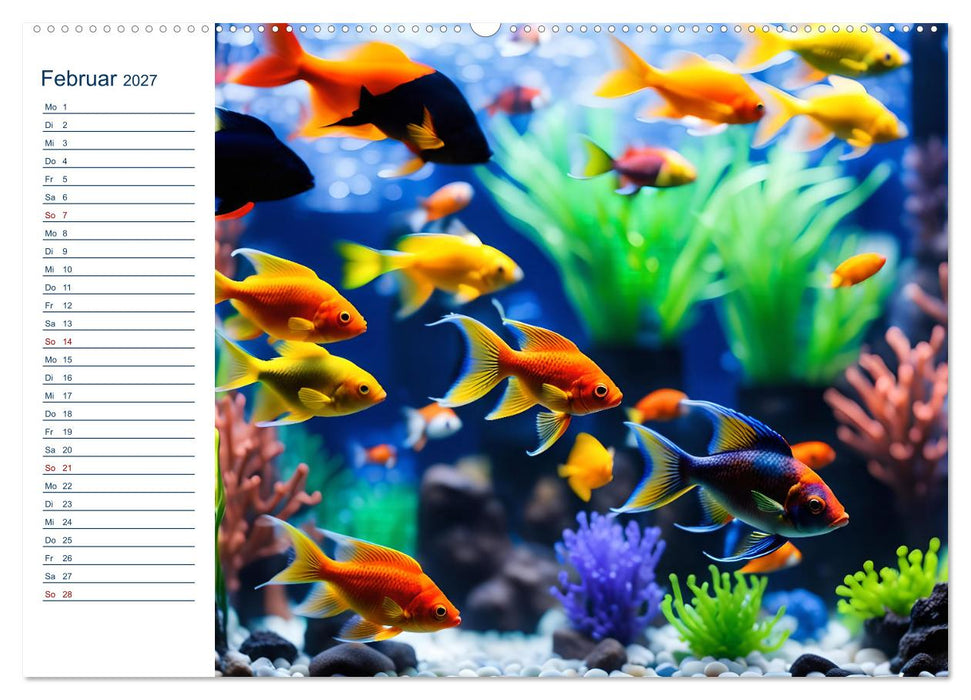 Aquarienzauber - Bunte KI Unterwasserwelten (CALVENDO Wandkalender 2027)