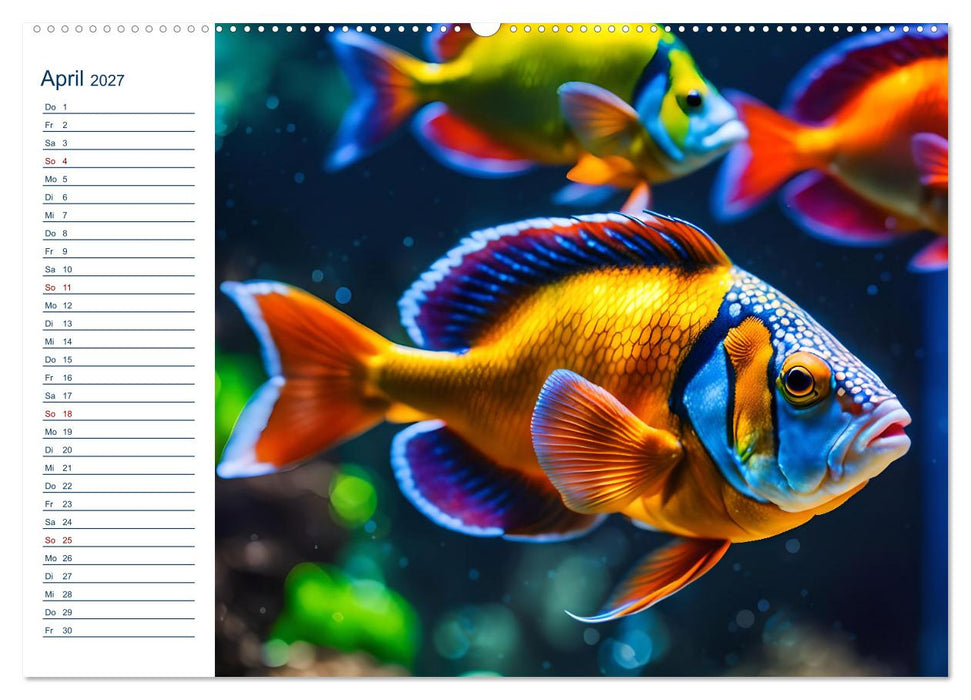 Aquarienzauber - Bunte KI Unterwasserwelten (CALVENDO Wandkalender 2027)