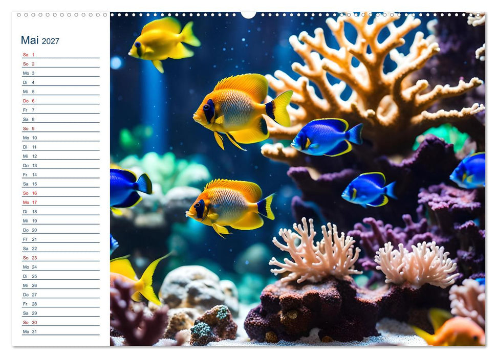 Aquarienzauber - Bunte KI Unterwasserwelten (CALVENDO Wandkalender 2027)