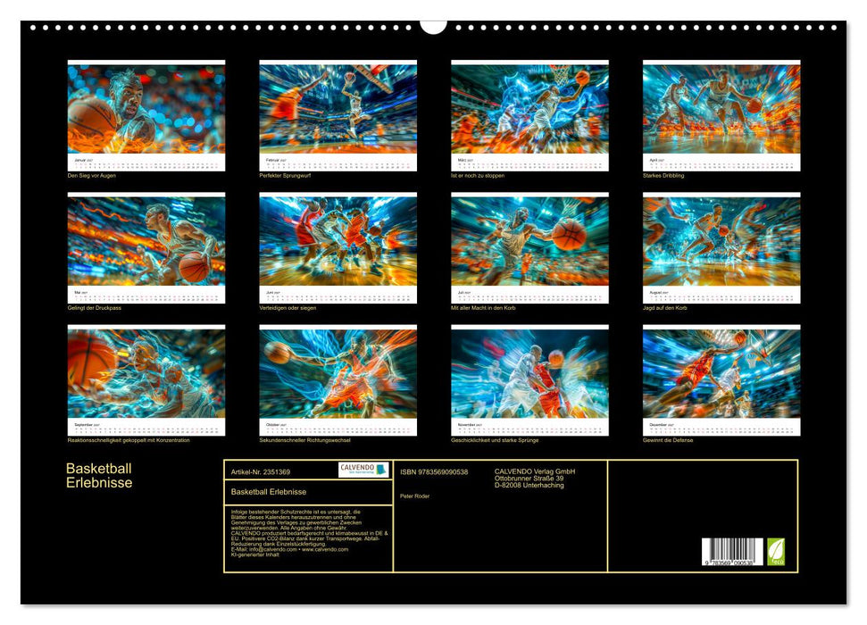 Basketball Erlebnisse (CALVENDO Wandkalender 2027)