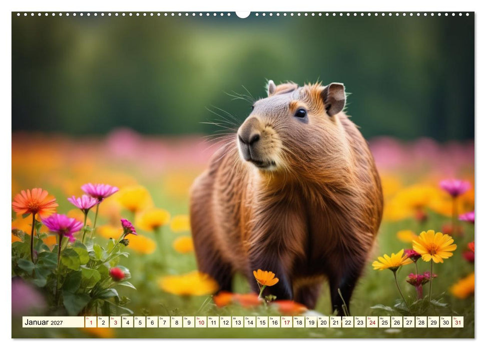 Capybaras - Wasserschweine die Herren der Gräser (CALVENDO Wandkalender 2027)