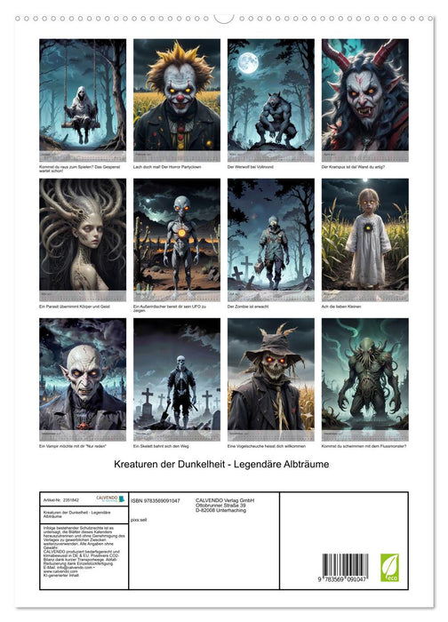 Kreaturen der Dunkelheit - Legendäre Albträume (CALVENDO Premium Wandkalender 2027)