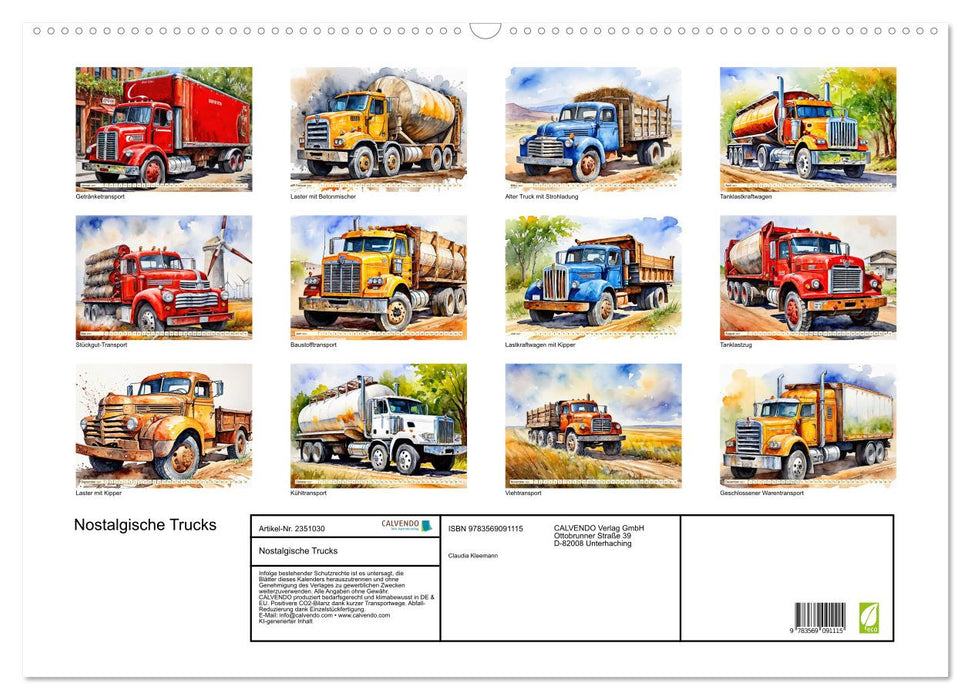 Nostalgische Trucks (CALVENDO Wandkalender 2027)