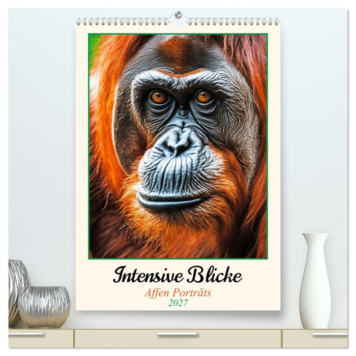 Intensive Blicke - Affen Porträts (CALVENDO Premium Wandkalender 2027)