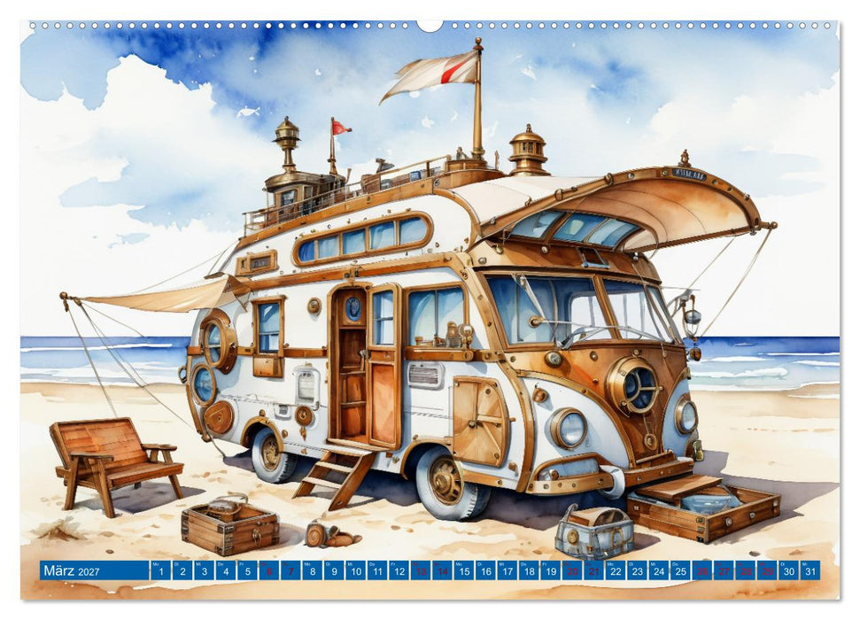 Steampunk Wohnmobile (CALVENDO Premium Wandkalender 2027)