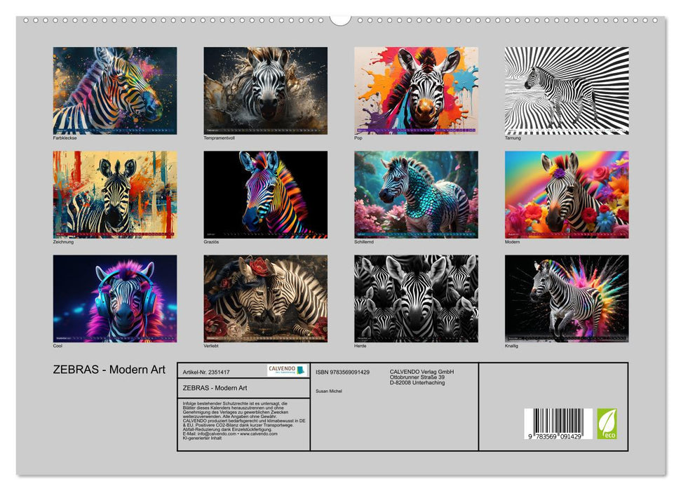ZEBRAS - Modern Art (CALVENDO Premium Wandkalender 2027)