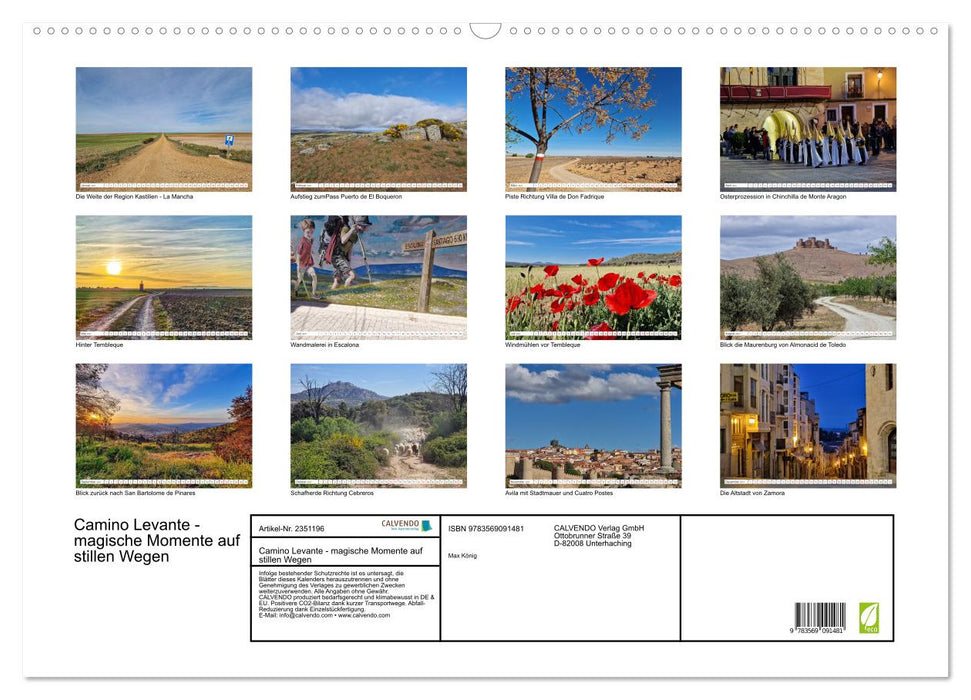 Camino Levante - magische Momente auf stillen Wegen (CALVENDO Wandkalender 2027)