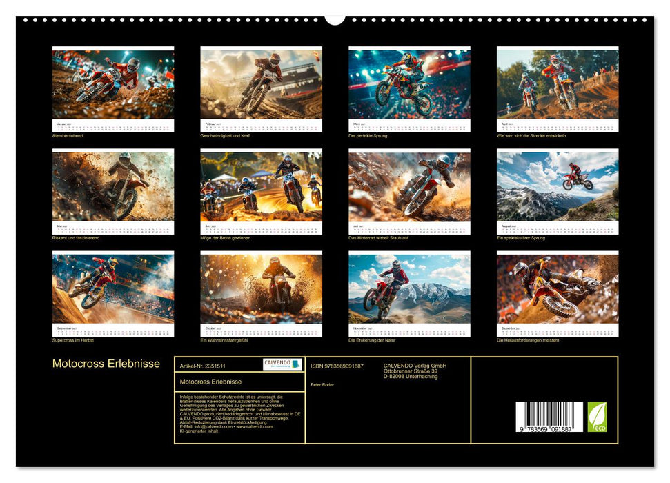 Motocross Erlebnisse (CALVENDO Premium Wandkalender 2027)