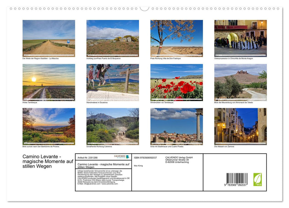 Camino Levante - magische Momente auf stillen Wegen (CALVENDO Premium Wandkalender 2027)