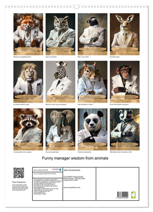 Funny manager wisdom from animals (CALVENDO Monthly Calendar 2027)
