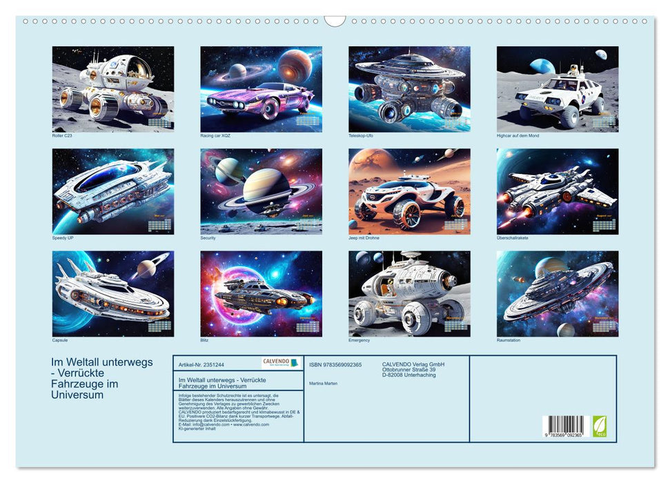 Im Weltall unterwegs - Verrückte Fahrzeuge im Universum (CALVENDO Wandkalender 2027)