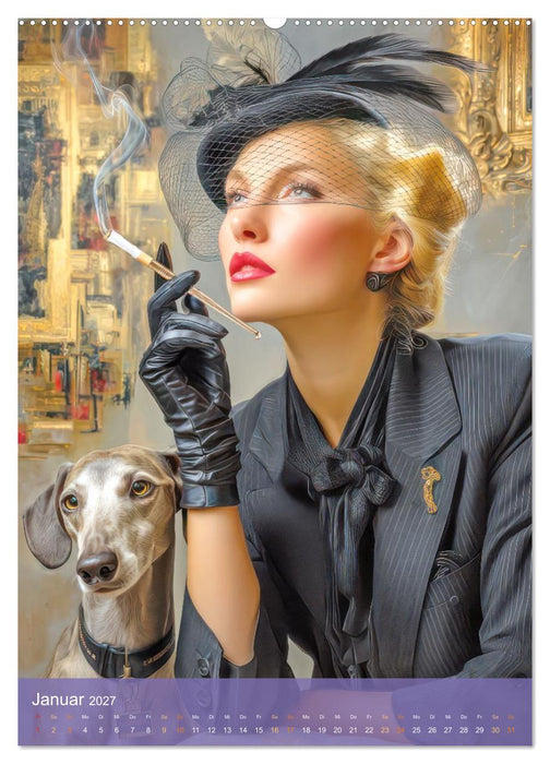 Eleganz der 30er und 40er Jahre - Frauenportraits (CALVENDO Premium Wandkalender 2027)