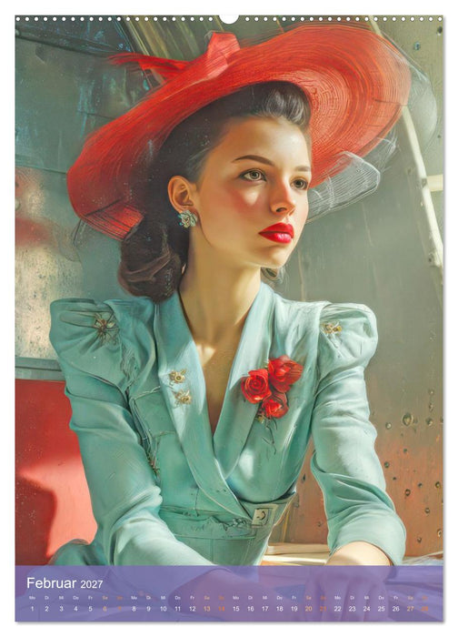 Eleganz der 30er und 40er Jahre - Frauenportraits (CALVENDO Premium Wandkalender 2027)