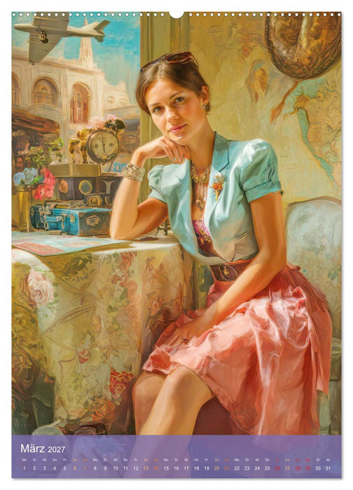 Eleganz der 30er und 40er Jahre - Frauenportraits (CALVENDO Premium Wandkalender 2027)