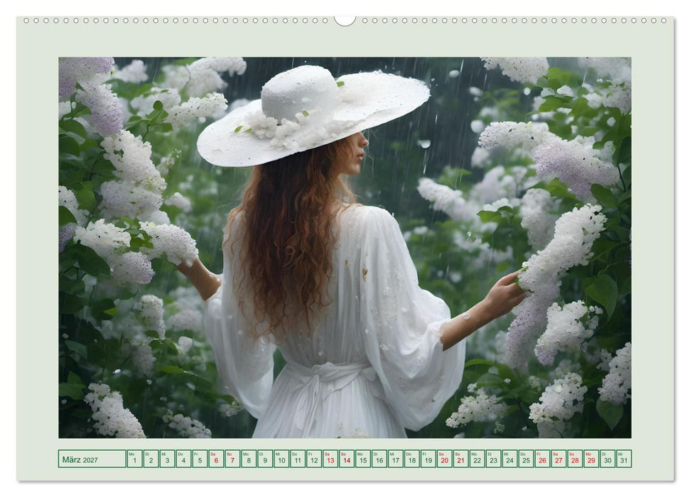 Regenzauber - Frauen im Wandel der Jahreszeiten (CALVENDO Premium Wandkalender 2027)