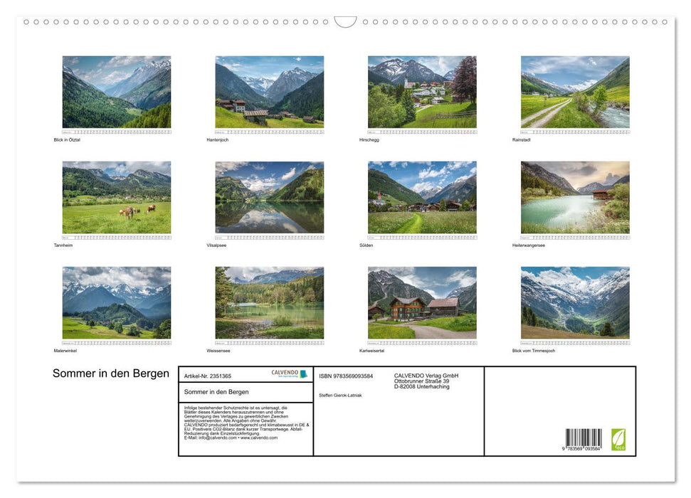 Sommer in den Bergen (CALVENDO Wandkalender 2027)