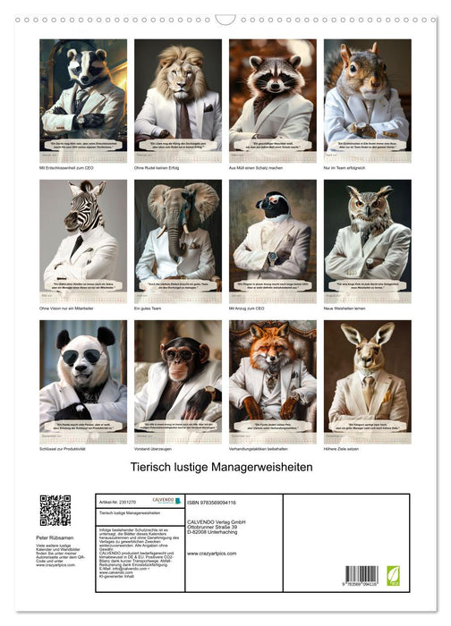 Tierisch lustige Managerweisheiten (CALVENDO Wandkalender 2027)