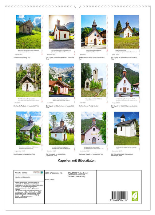 Kapellen mit Bibelzitaten (CALVENDO Premium Wandkalender 2027)