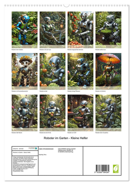 Roboter im Garten - Kleine Helfer (CALVENDO Premium Wandkalender 2027)