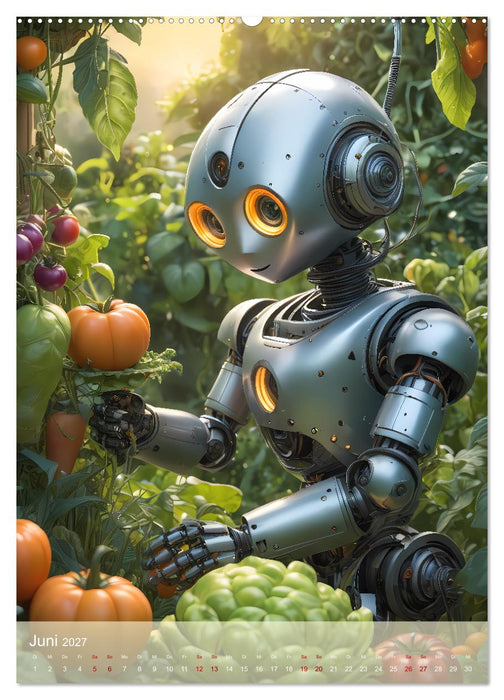 Roboter im Garten - Kleine Helfer (CALVENDO Premium Wandkalender 2027)