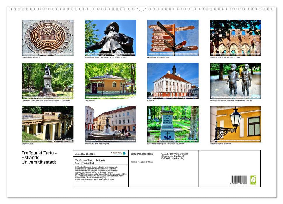 Treffpunkt Tartu - Estlands Universitätsstadt (CALVENDO Wandkalender 2027)
