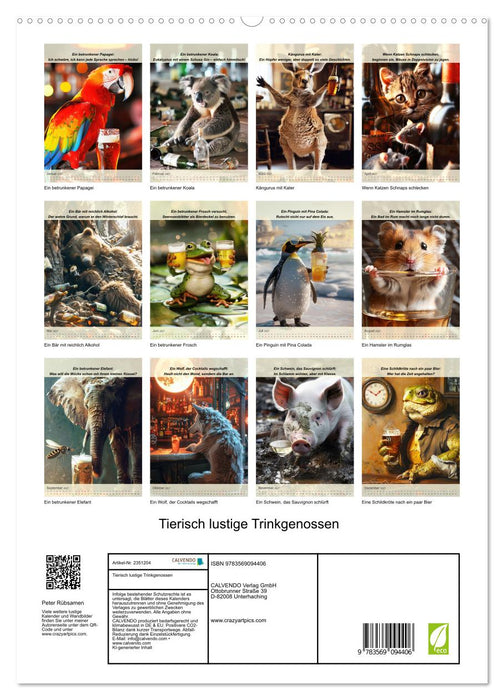 Tierisch lustige Trinkgenossen (CALVENDO Premium Wandkalender 2027)